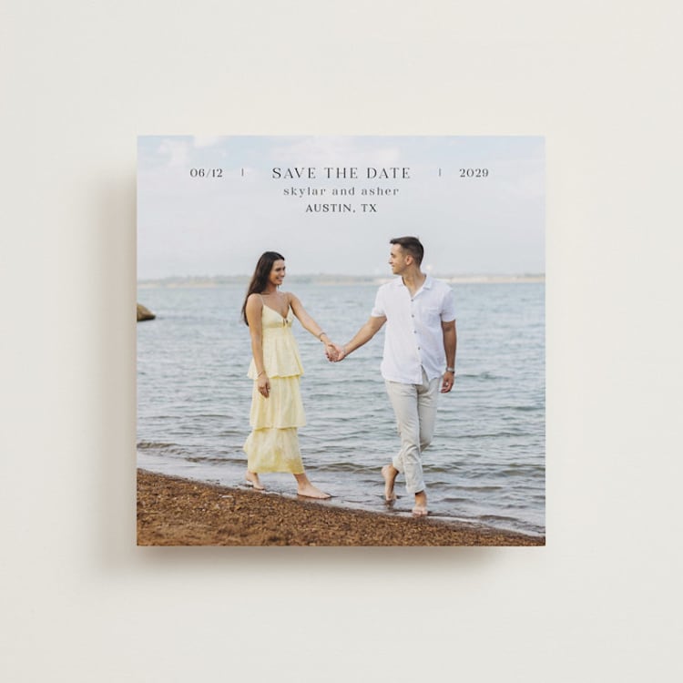"In Line" - Save the Dates in Noir by Tamara Hilje - Front