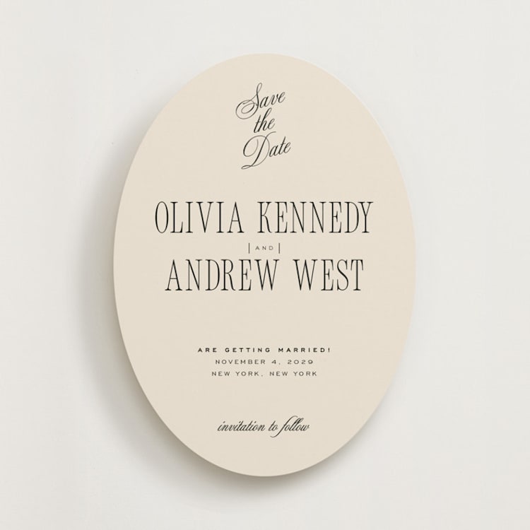 "Modern Romance" - Save the Dates in Almond by Eric Clegg - Front