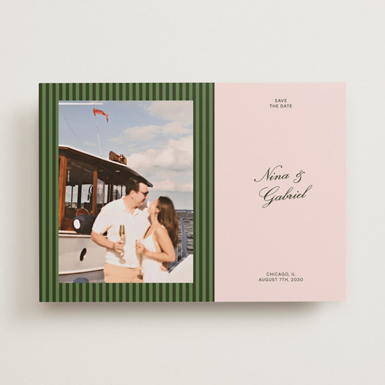 "The Club Holiday" - Save the Dates in Rose by Lottie Aldarwish - Front