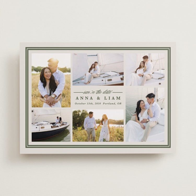"Framed Name" - Save the Dates in Pine by Brianne Larsen - Front