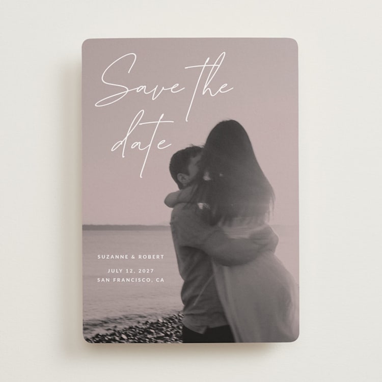 "Blush" - Save the Dates in Rose by Sumak Studio - Front