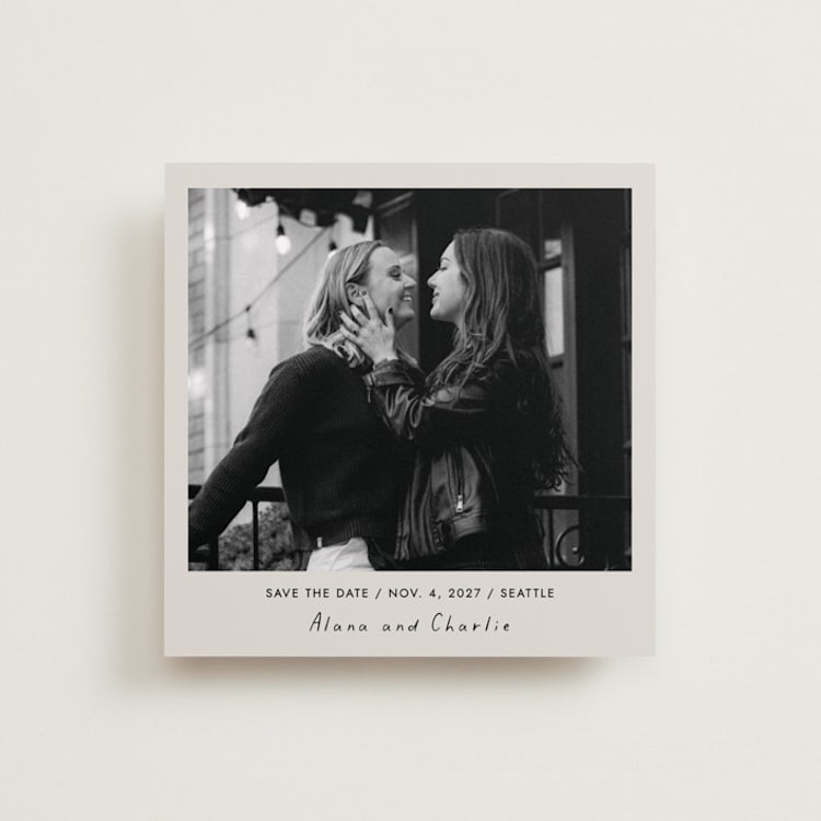 "Casual Photo" - Save the Dates in Cream by Cindy Reynolds - Front