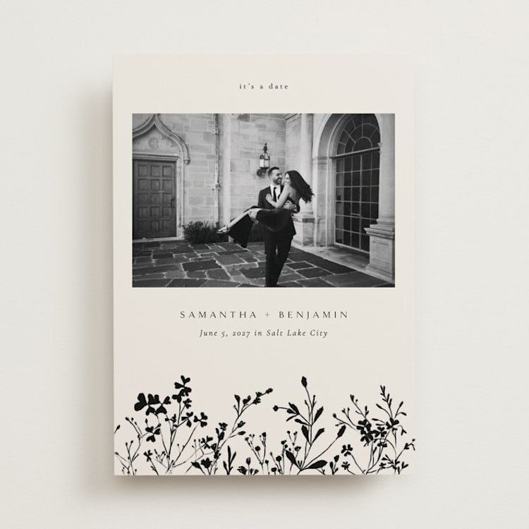 "botanical base" - Save the Dates in Almond by Stephanie Hawkes - Front