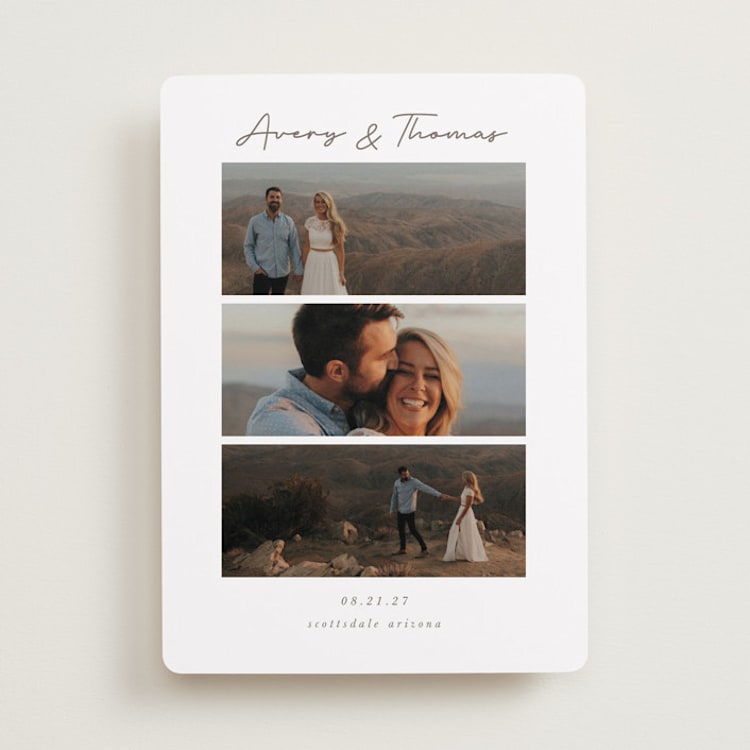 "Soulmates" - Save the Dates in Linen by Jen Tips - Front