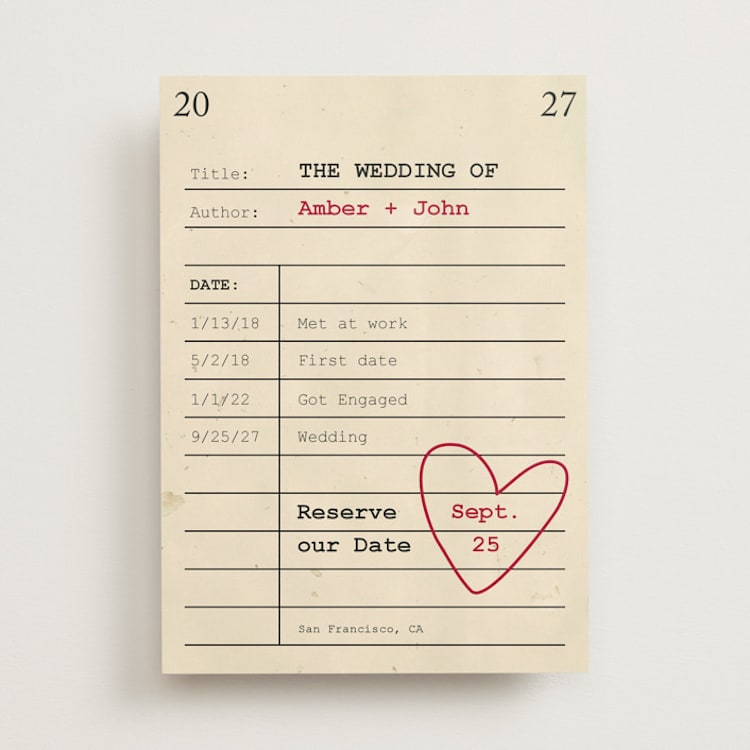 "Reserve our Date" - Save the Dates in Red Hot by Ilene Guy - Front
