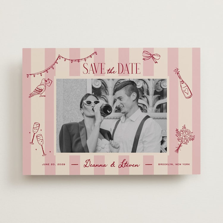 "Thompson" - Save the Dates in Rose by Jennifer Lew - Front