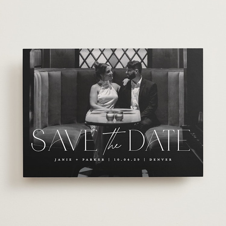 "Simple Elegance" - Save the Dates in Pearl by Jessica Corliss - Front
