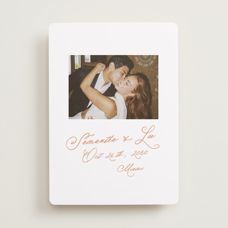 "Flourishing" - Save the Dates in Peach by AK Graphics - Front