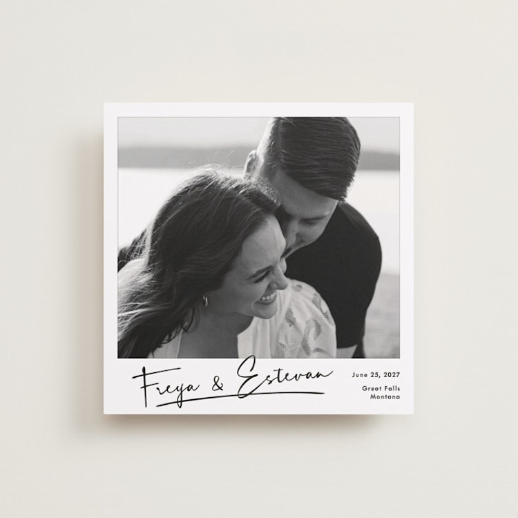 "Photo Snap" - Save the Dates in Powder by Ann Gardner - Front