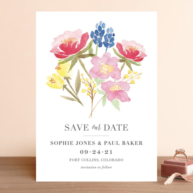 "floral bouquet" - Save the Dates in Petal by Laura Bolter - Front