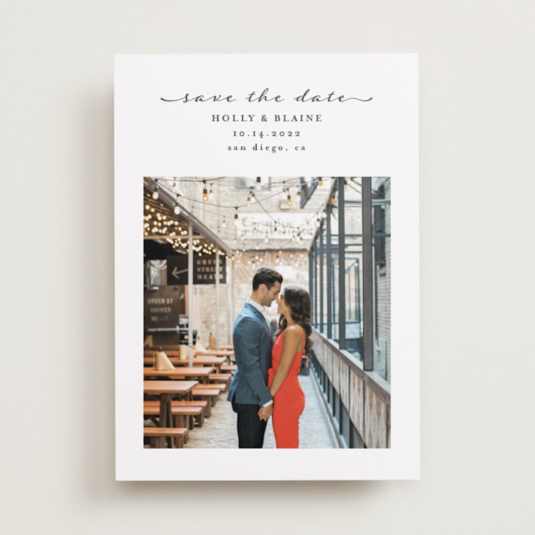 "Simple Elegant" - Save the Dates in Charcoal by Dennis Smith - Front