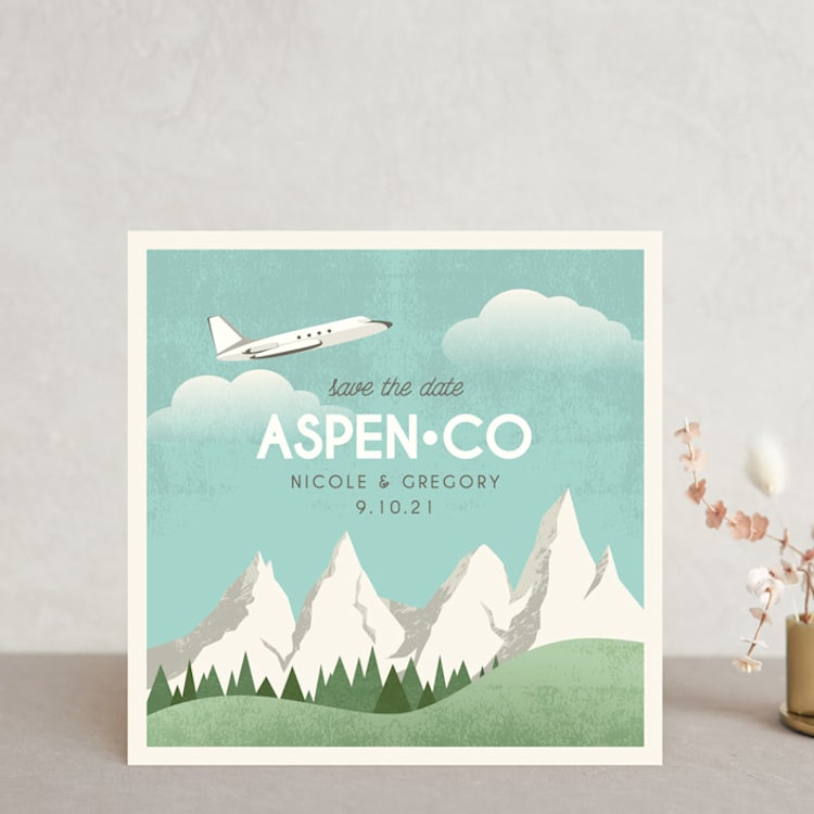 "Travel With Us" - Save the Dates in Snow by Erin Niehenke - Front
