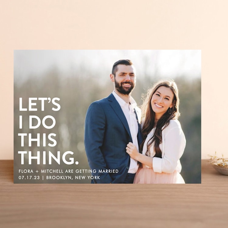 "Let's I Do This Photo" - Save the Dates in Snow by Ellis - Front