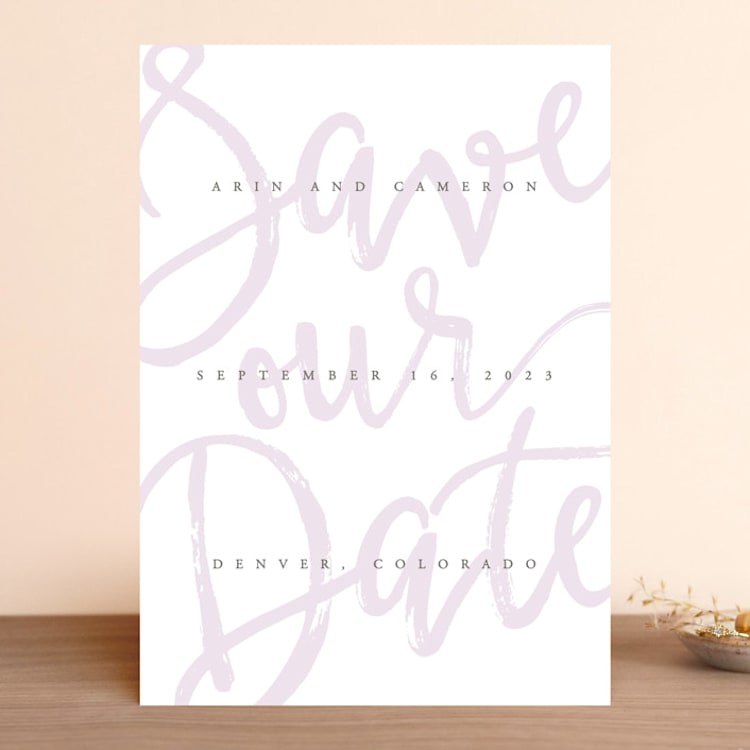 "Curated" - Save the Dates in Amethyst by Ashley Rosenbaum - Front
