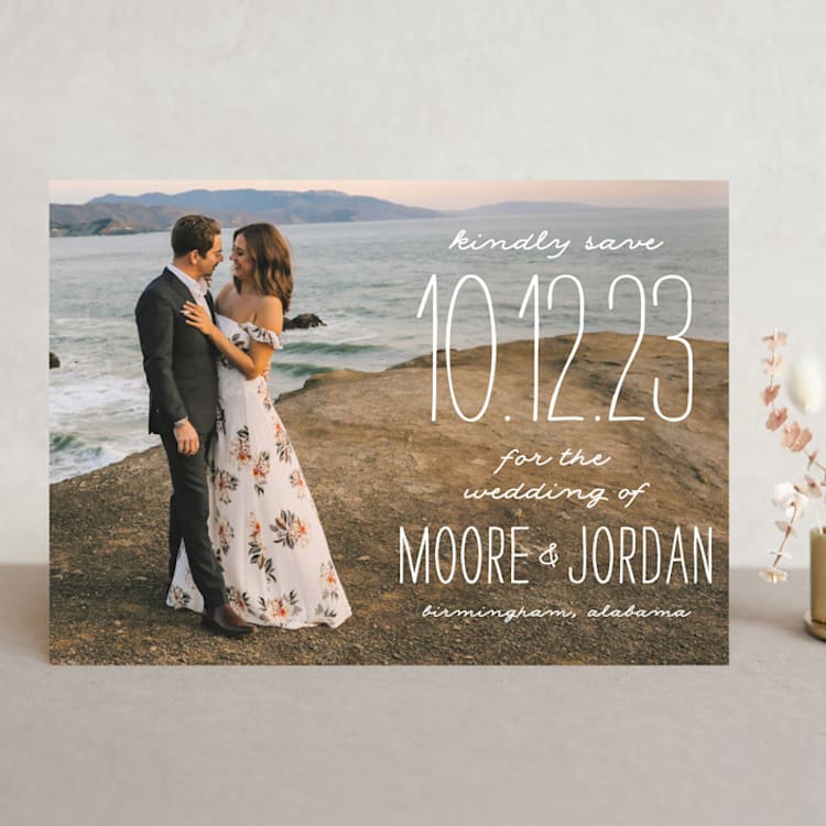 "Earthy" - Save the Dates in Pearl by Owl and Toad - Front