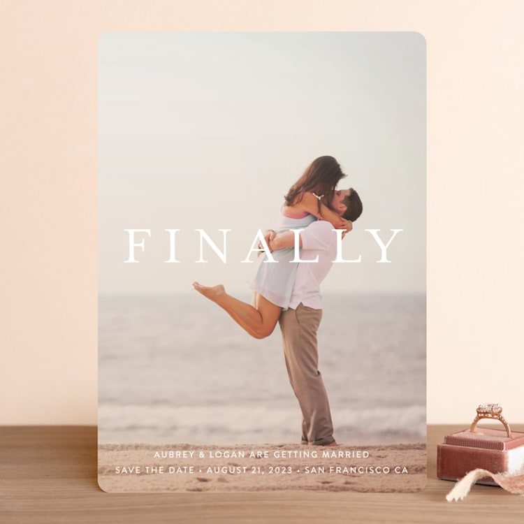 "Its Finally Time" - Save the Dates in Vanilla by Liz Conley - Front
