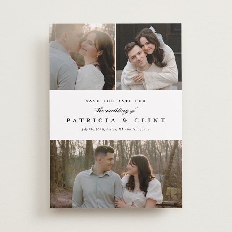"Classic Trio" - Save the Dates in Icicle by Stacey Meacham - Front