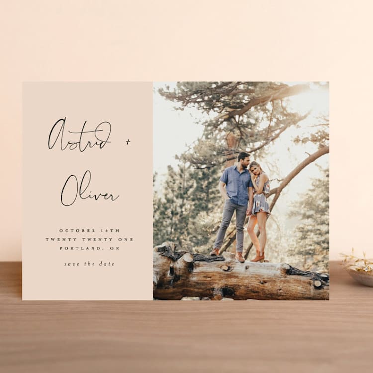 "Modern Love" - Save the Dates in Blush by Morgan Kendall - Front