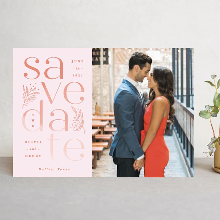 "Sunset ombre" - Save the Dates in Blush by Creo Study - Front