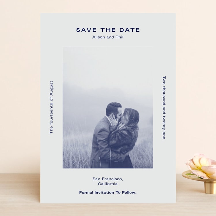 "Flyer" - Save the Dates in Navy by Jack Knoebber - Front