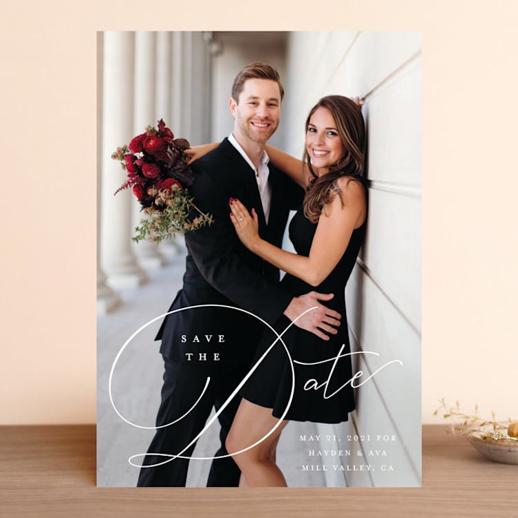 "Hold On" - Save the Dates in Linen by Carolyn MacLaren - Front