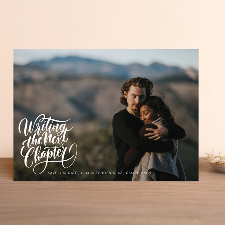 "The next chapter" - Save the Dates in Pearl by Laura Bolter - Front