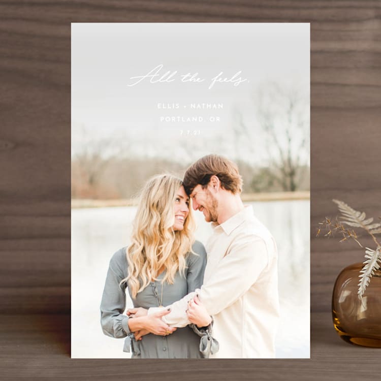 "all the feels" - Save the Dates in Pearl by Chandler Lettin - Front