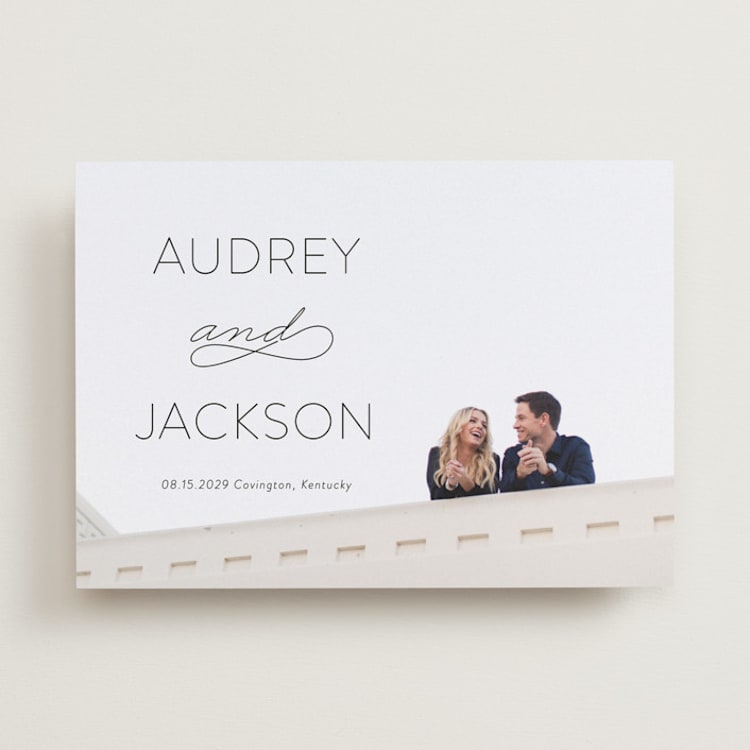"Forever And" - Save the Dates in Black Tie by Kim Dietrich Elam - Front