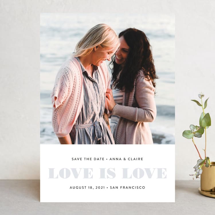 "Love is Love" - Save the Dates in Mist by Susan Asbill - Front