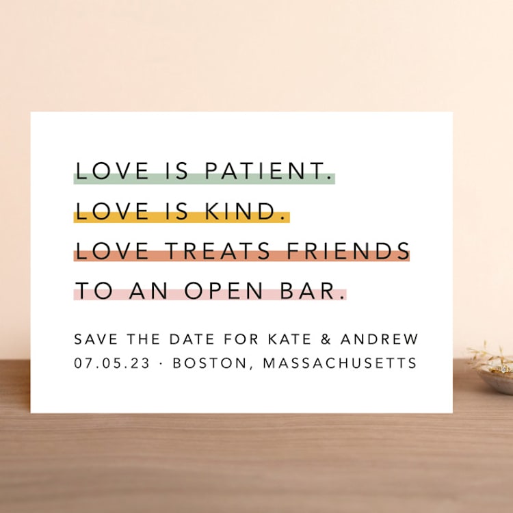 "Love is..." - Save the Dates in Sorbet by Hudson meet Rose - Front