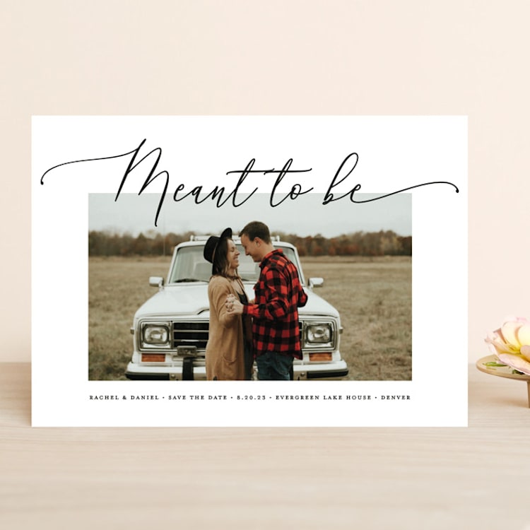 "we are meant to be" - Save the Dates in Noir by Leah Ragain - Front