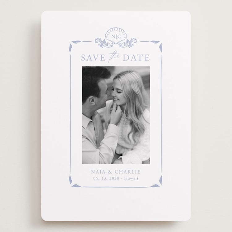 "Ocean Dreams" - Save the Dates in Pale Cerulean by Sabrin Deirani - Front