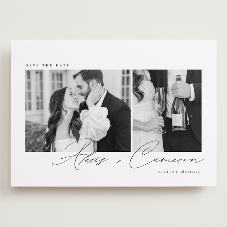 "Simple Two" - Save the Dates in Noir by Emily Betts - Front