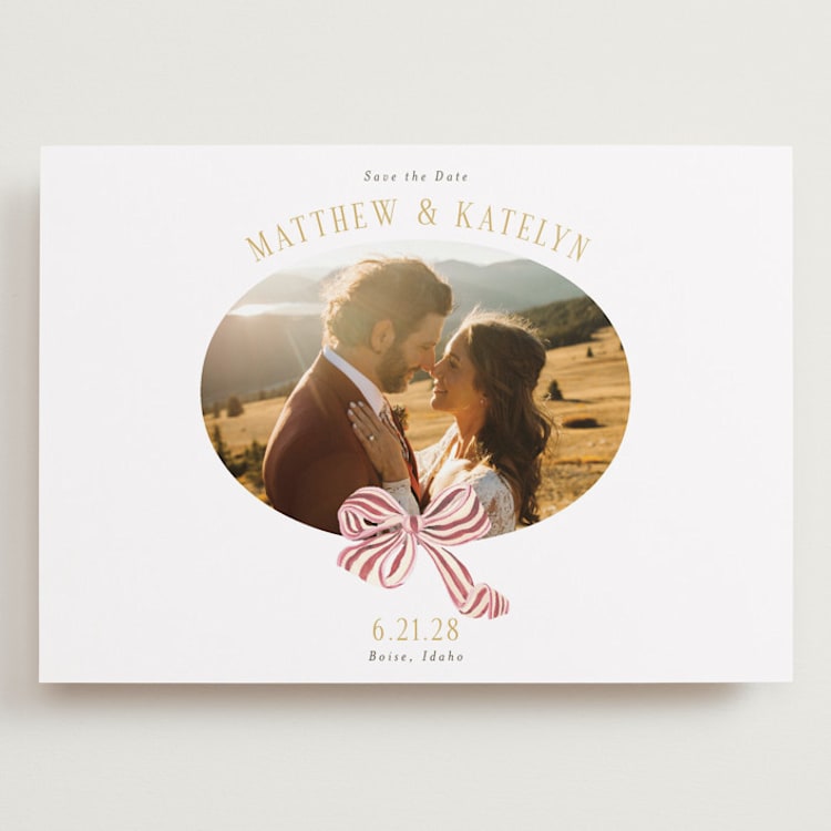 "Ruban en Fleur" - Save the Dates in Rose by Itsy Belle Studio - Front