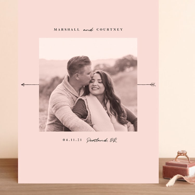 "Monochromatic" - Save the Dates in Blush by Emily Sabol Goss - Front