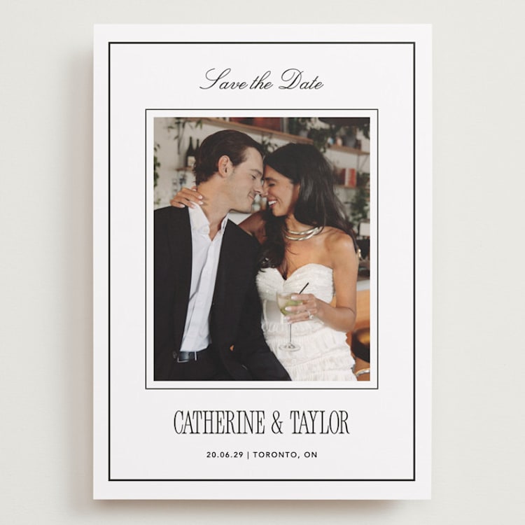 "Formal Minimalist" - Save the Dates in Silk by Kelly Schmidt - Front