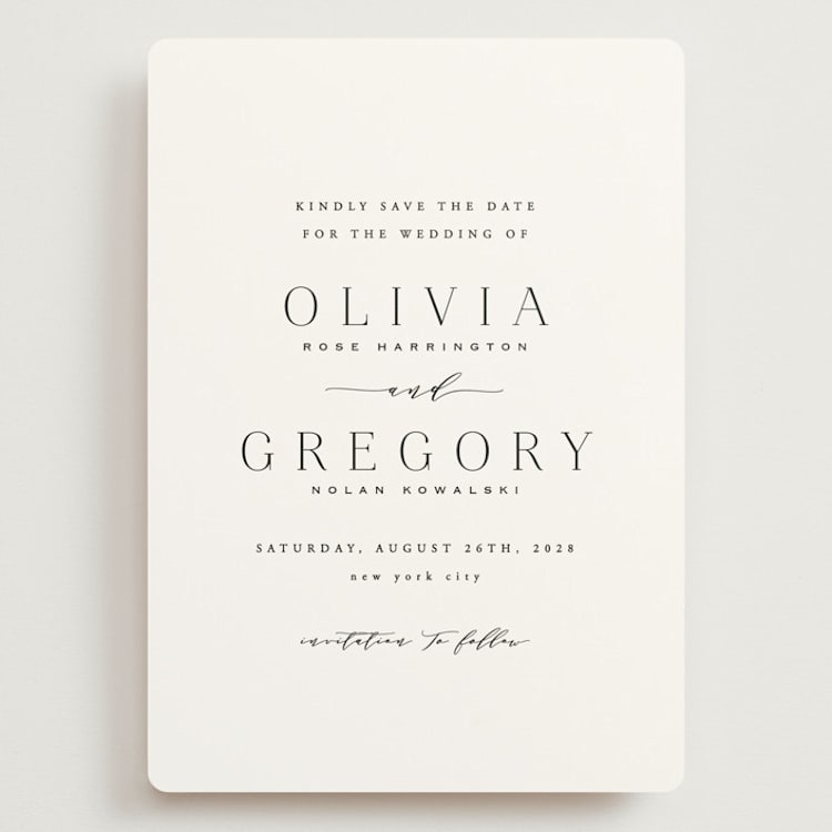 "Classy Type" - Save the Dates in Lily by Hooray Creative - Front