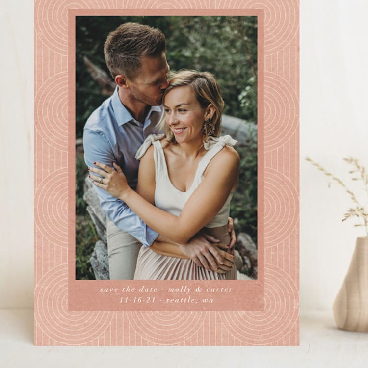 "Circles on Circles" - Save the Dates in Terracotta by Ella Weaver - Front