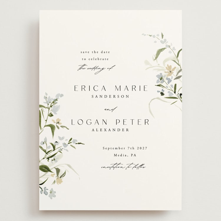 "Fleur" - Save the Dates in Lily by Everett Paper Goods - Front