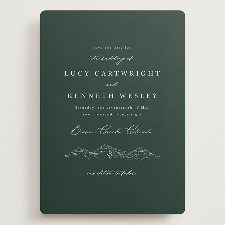 "Mountainview" - Save the Dates in Evergreen by Sarah Brown - Front