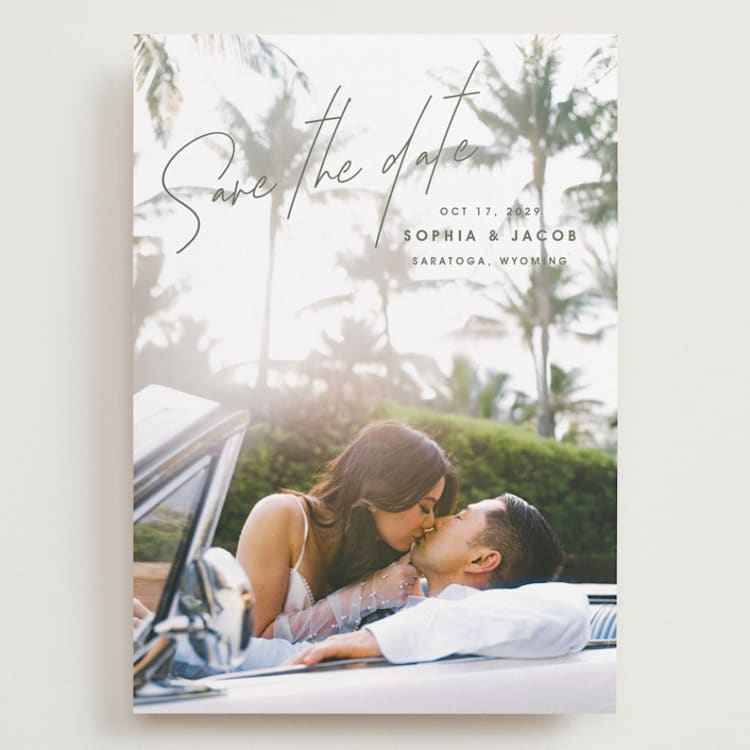 "True North" - Save the Dates in Olive You More by Design Lotus - Front