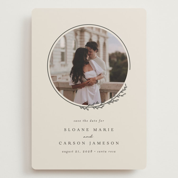 "Branched" - Save the Dates in Almond by Brianne Larsen - Front