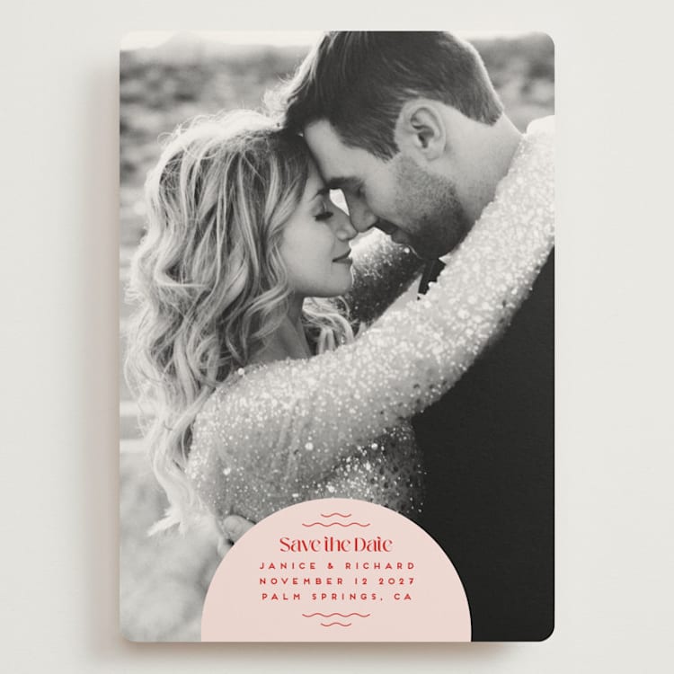 "News!" - Save the Dates in Strawberry by Claudia Orengo - Front