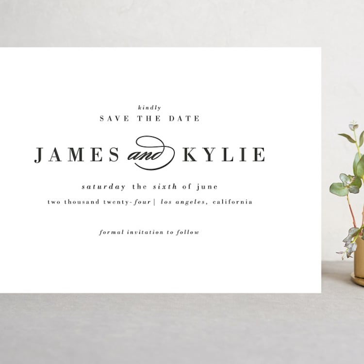 "Classically Stated" - Save the Dates in Charcoal by Roxy Cervantes - Front