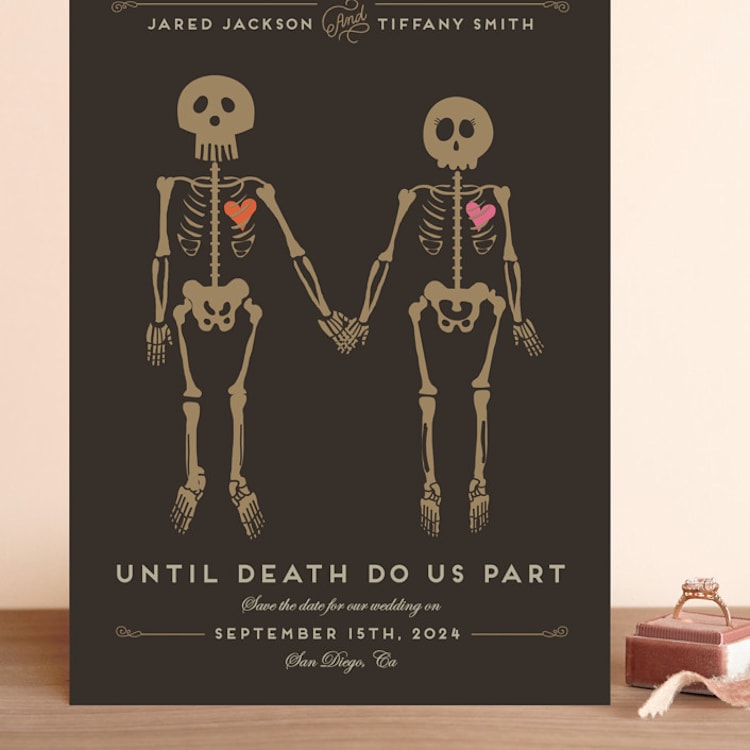 "Until Death" - Save the Dates in Golden by Katie Zimpel - Front