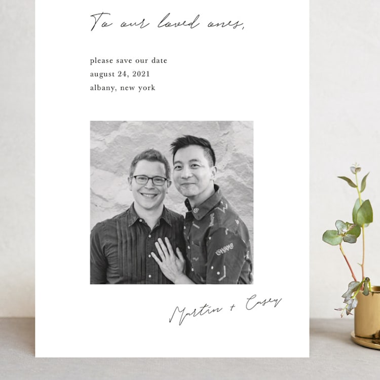 "Written Reminder" - Save the Dates in Tuxedo by Katy Shen - Front