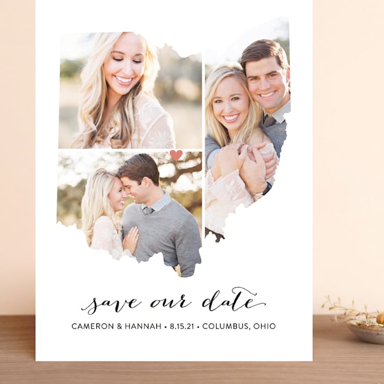 "Ohio Love Location" - Save the Dates in Wedding Dress by Heather Buchma - Front