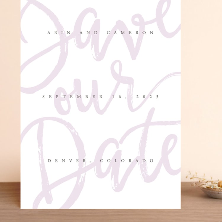 "Curated" - Save the Dates in Amethyst by Ashley Rosenbaum - Front