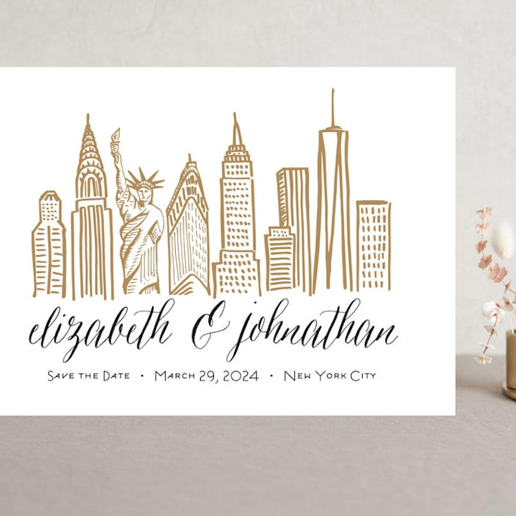 "Skyline - New York City" - Save the Dates in Gold Coast by Abby Munn - Front