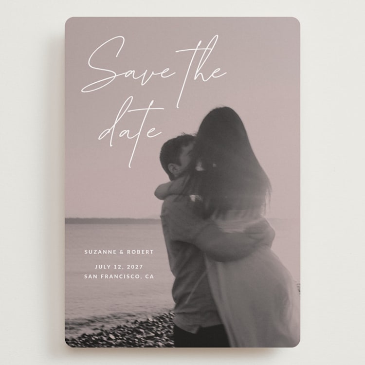 "Blush" - Save the Dates in Rose by Sumak Studio - Front
